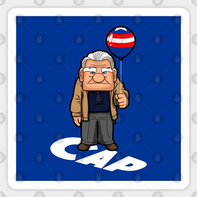 Cap Up Movie Old Man Superhero Captain Funny Parody Sticker by BoggsNicolas